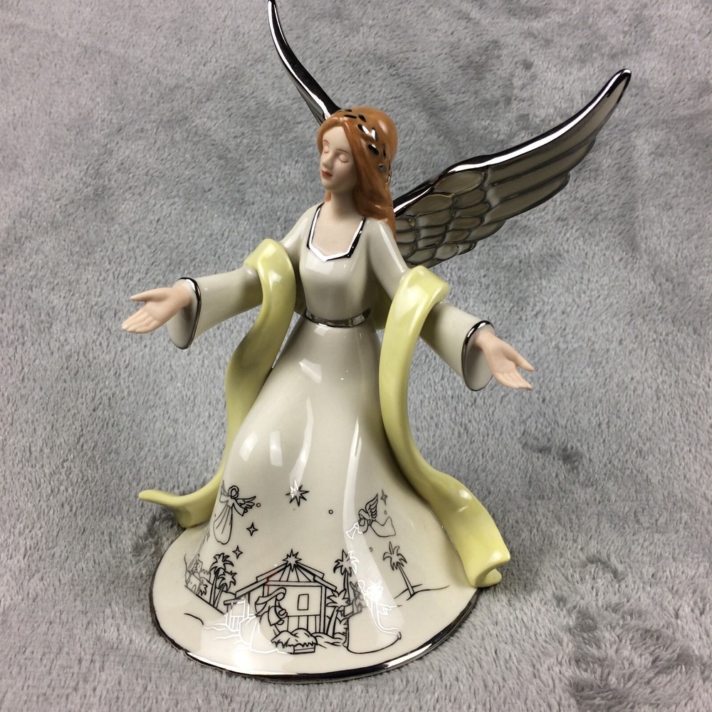 HAWTHORNE VILLAGE Silver‎ Blessings Nativity Crèche Angel of Praise
